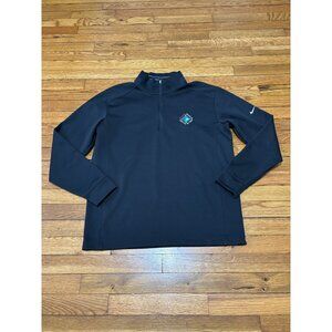 Nike Golf Mens 1/4 Zip Pullover Size Large Black Tour Performance Baseball Logo